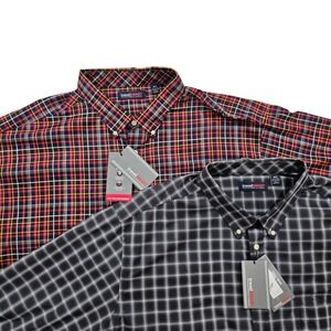 NWT Travel Smart Plaid Button Down Shirt 4XLT Tall Man‎ Wrinkle Free